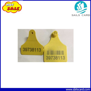 Yellow Animal Ear Tag for Cattle Management